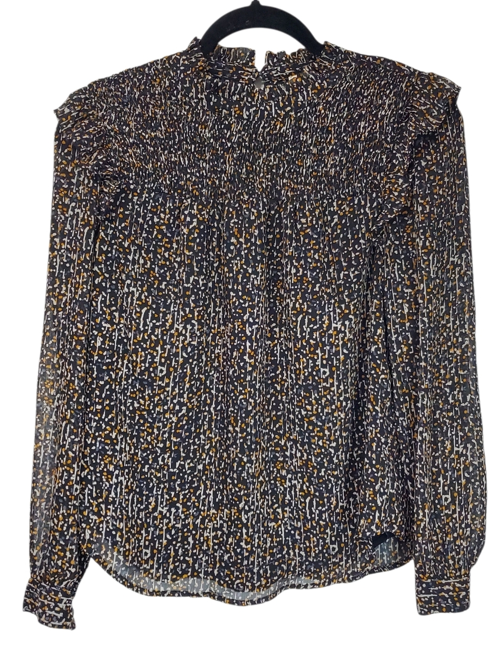 Loft Ann Taylor Blouse Peasant Office Siren Classic Size Petite Small Multicolor